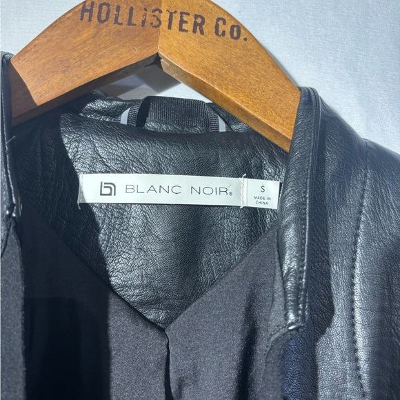 Blanc Noir Black Leather Waterfall Jacket - Picture 8 of 13